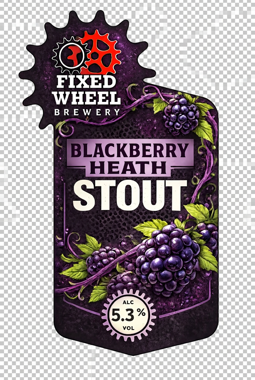 Fixed Wheel Blackberry Heath Stout 9 Gallons Dark 5.3%