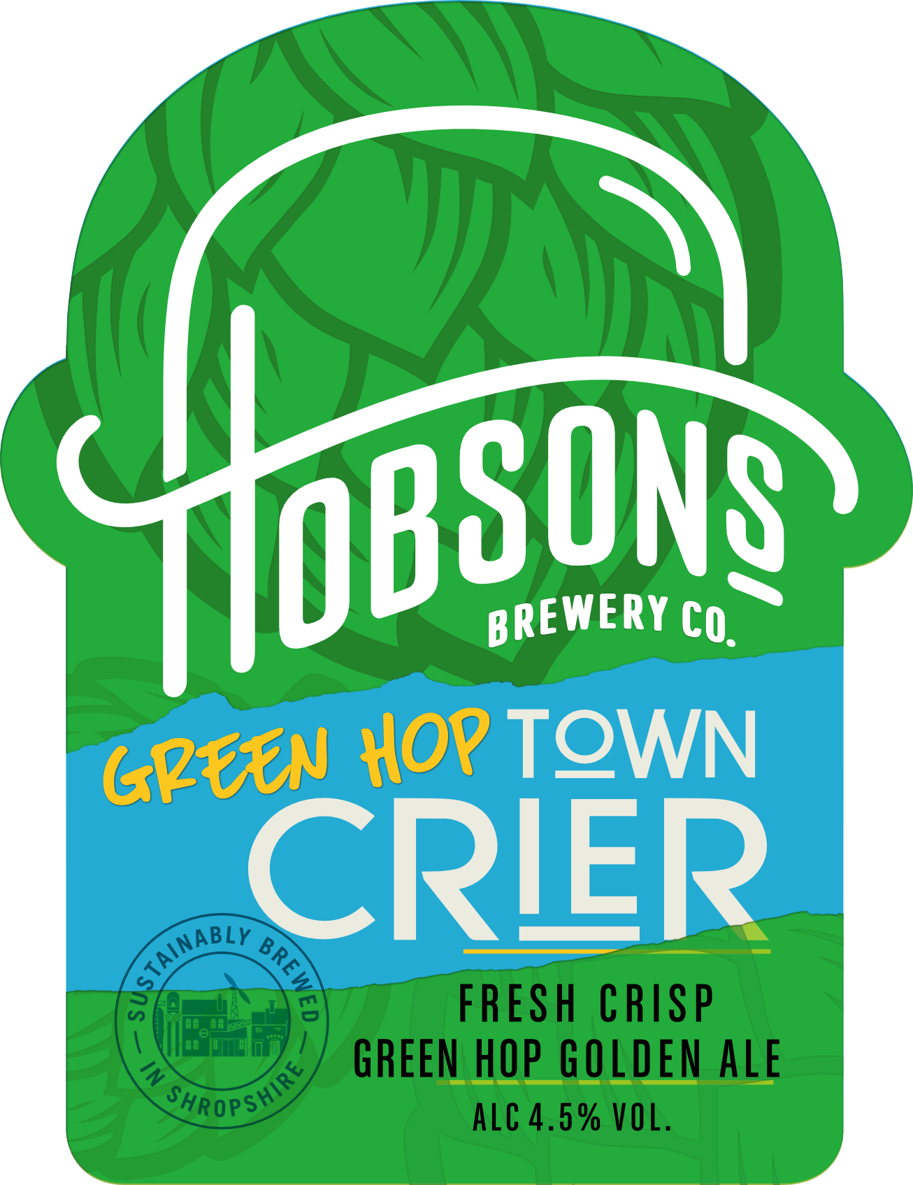 Hobsons Green Hop Town Crier 9 Gallons Golden 4.5%
